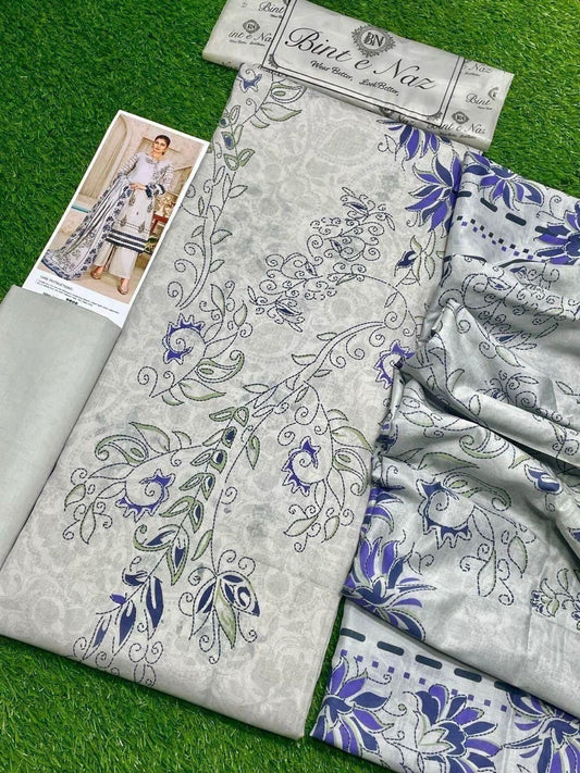 Bint e Naz Unstiched Lawn 3 Piece