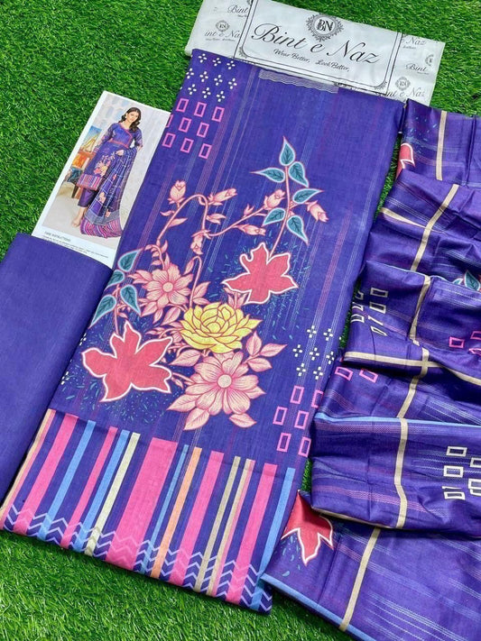 Bint e Naz Unstiched Lawn 3 Piece