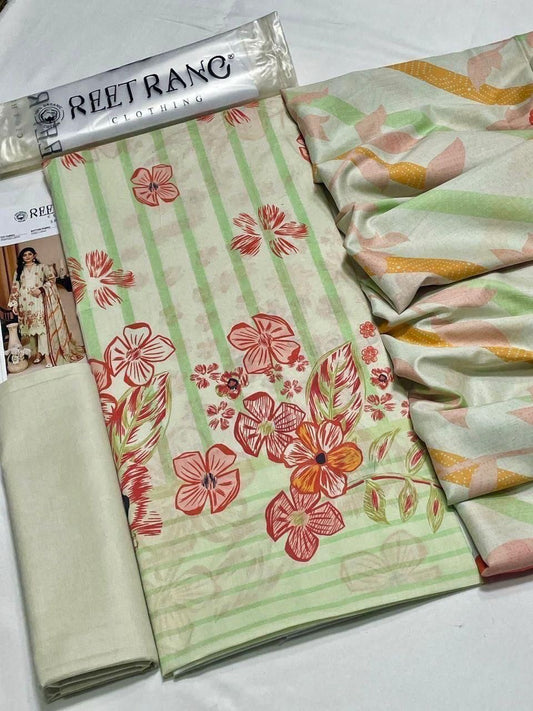 Reet Rang Unstiched Lawn 3 Piece