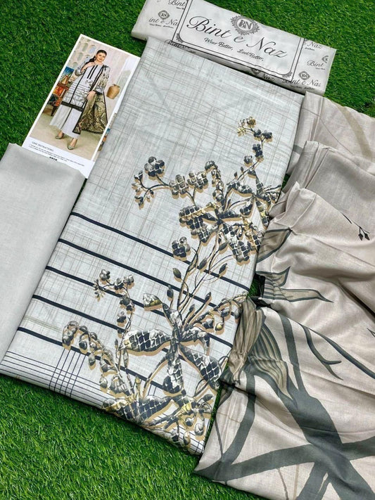 Bint e Naz Unstiched Lawn 3 Piece