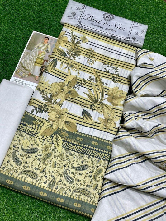 Bint e Naz Unstiched Lawn 3 Piece