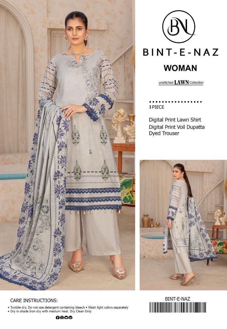 Bint e Naz Unstiched Lawn 3 Piece