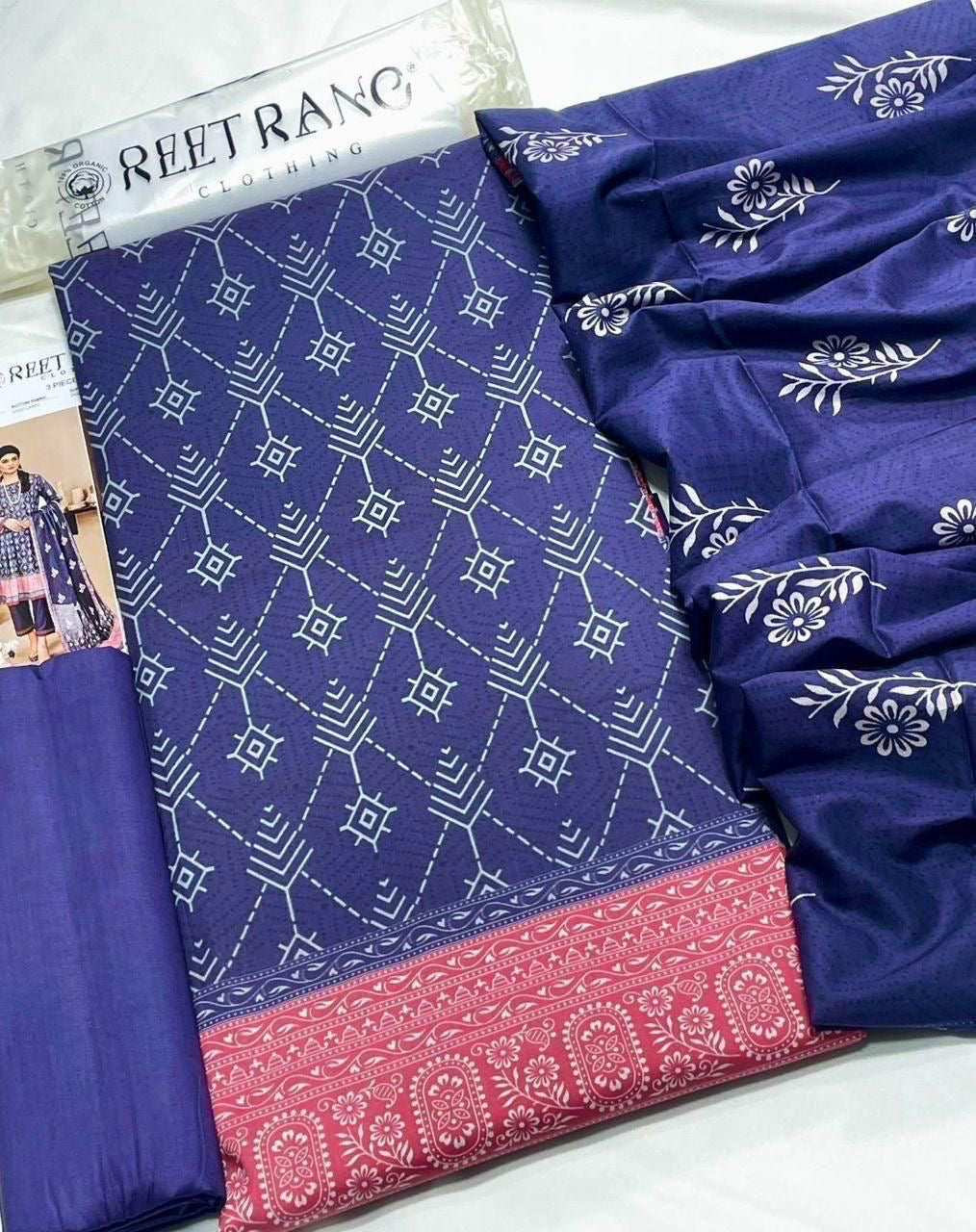 Reet Rang Unstiched Lawn 3 Piece