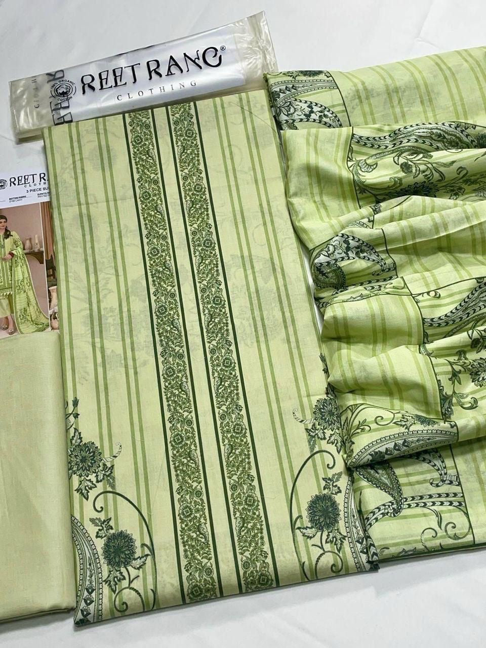 Reet Rang Unstiched Lawn 3 Piece