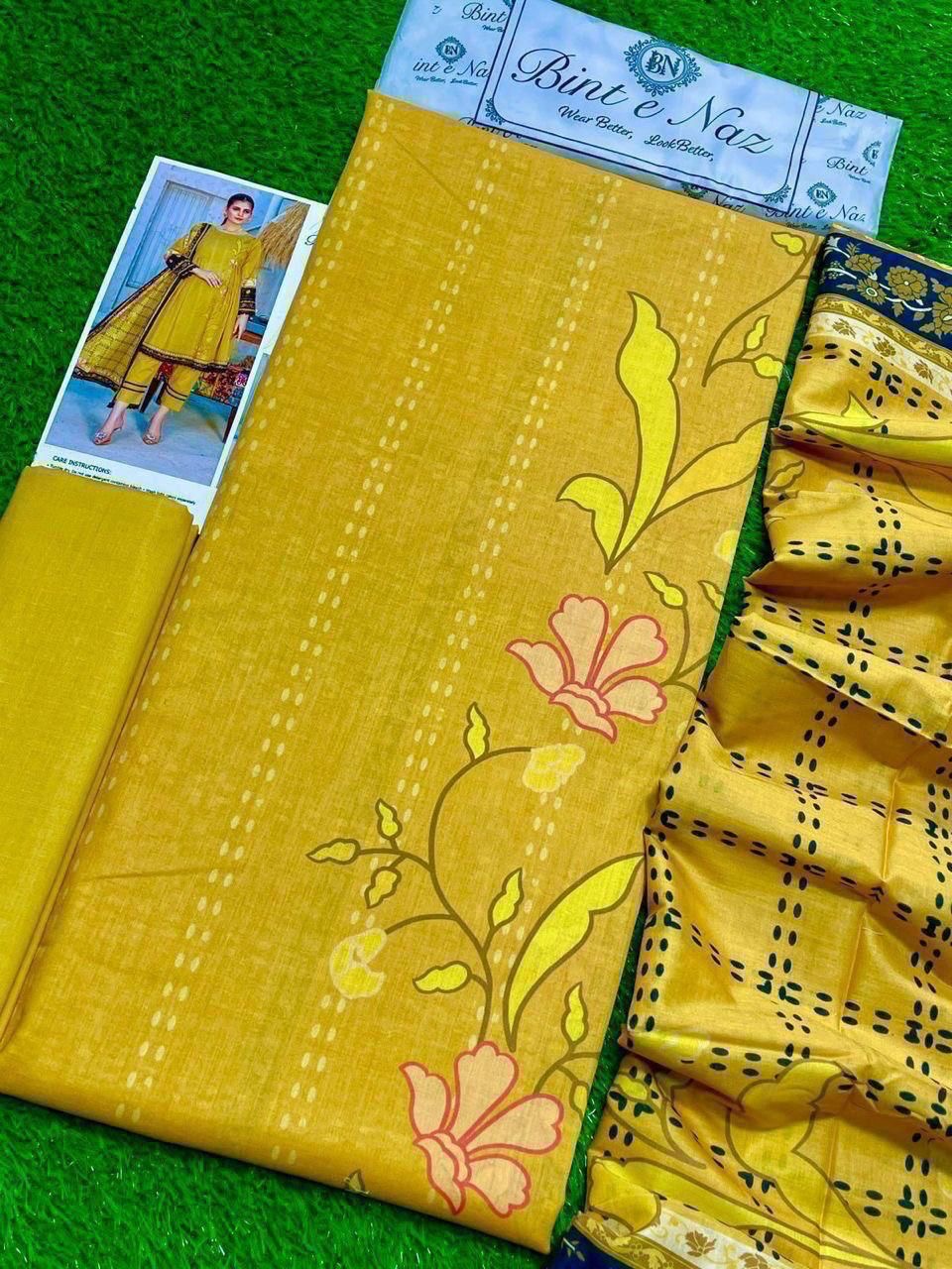 Bint e Naz Unstiched Lawn 3 Piece