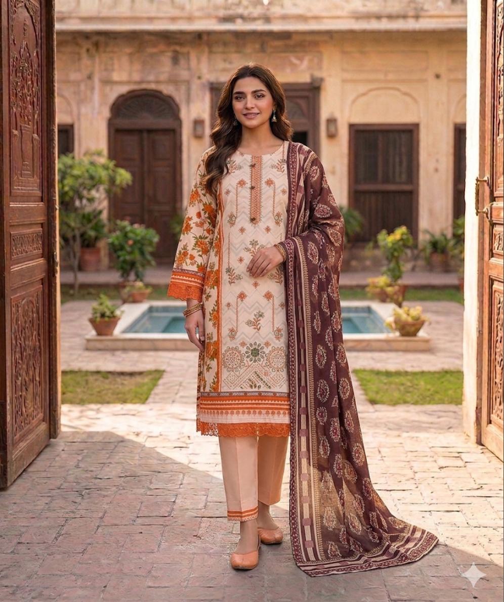 Alkaram Studio Fully Embroidered 3-Piece Luxury Lawn Suit