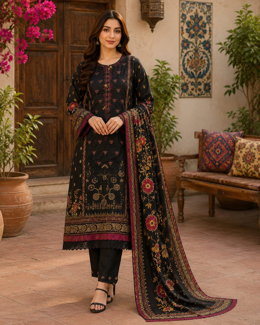 Alkaram Studio Fully Embroidered 3-Piece Luxury Lawn Suit