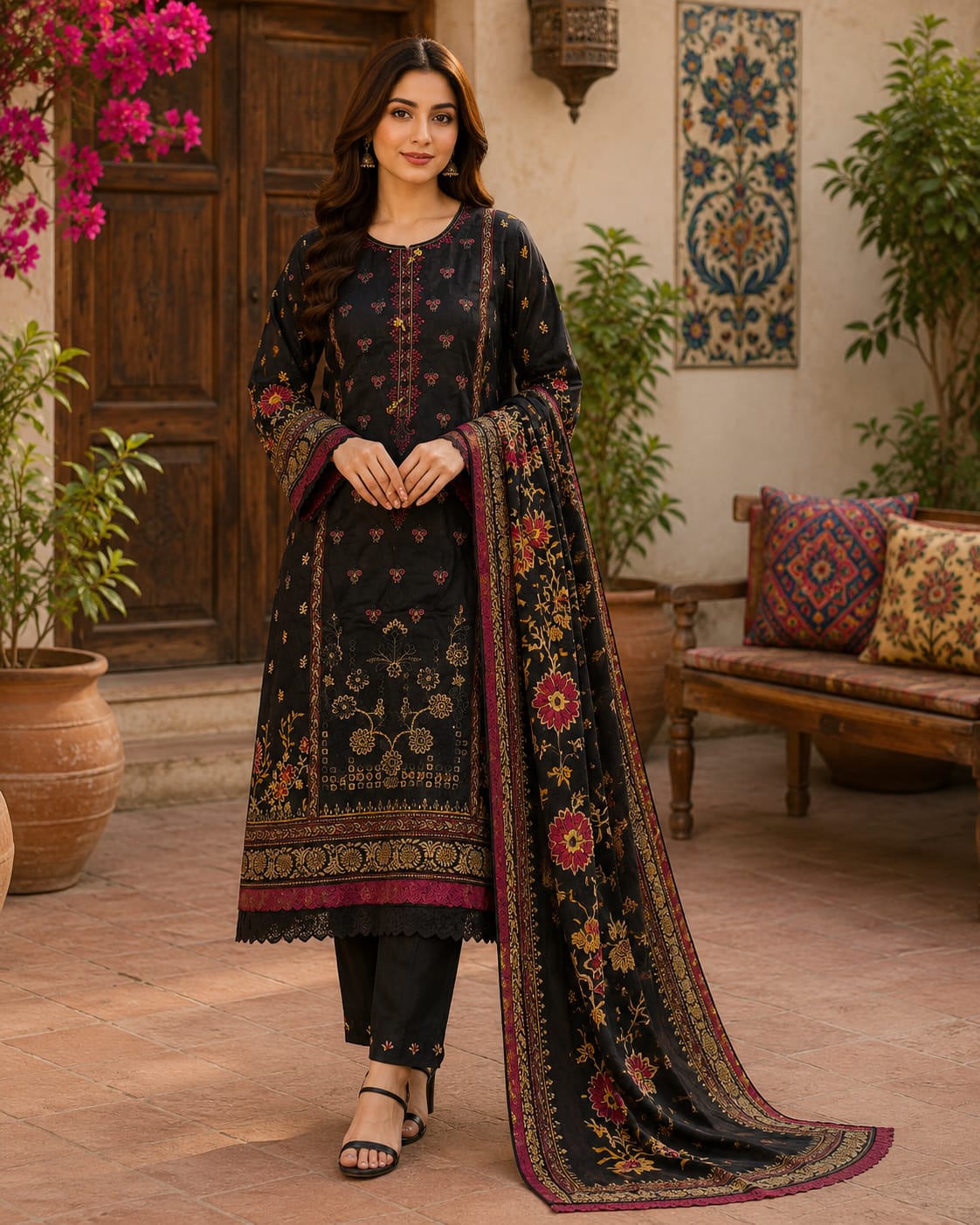 Alkaram Studio Fully Embroidered 3-Piece Luxury Lawn Suit
