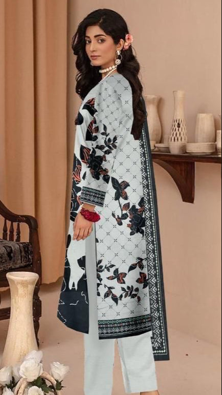 Unstiched Lawn 3 Piece