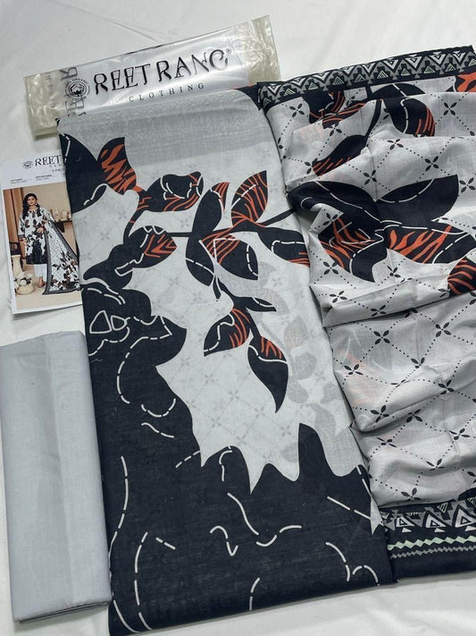 Reet Rang Unstiched Lawn 3 Piece