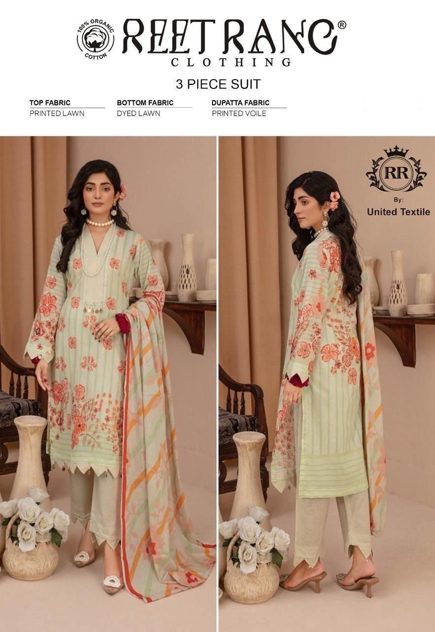 Reet Rang Unstiched Lawn 3 Piece