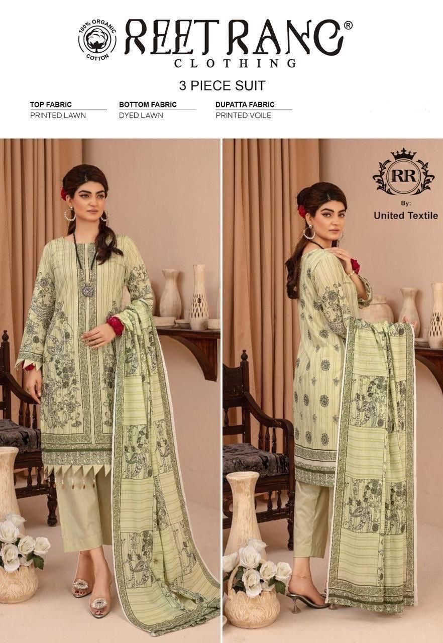 Reet Rang Unstiched Lawn 3 Piece